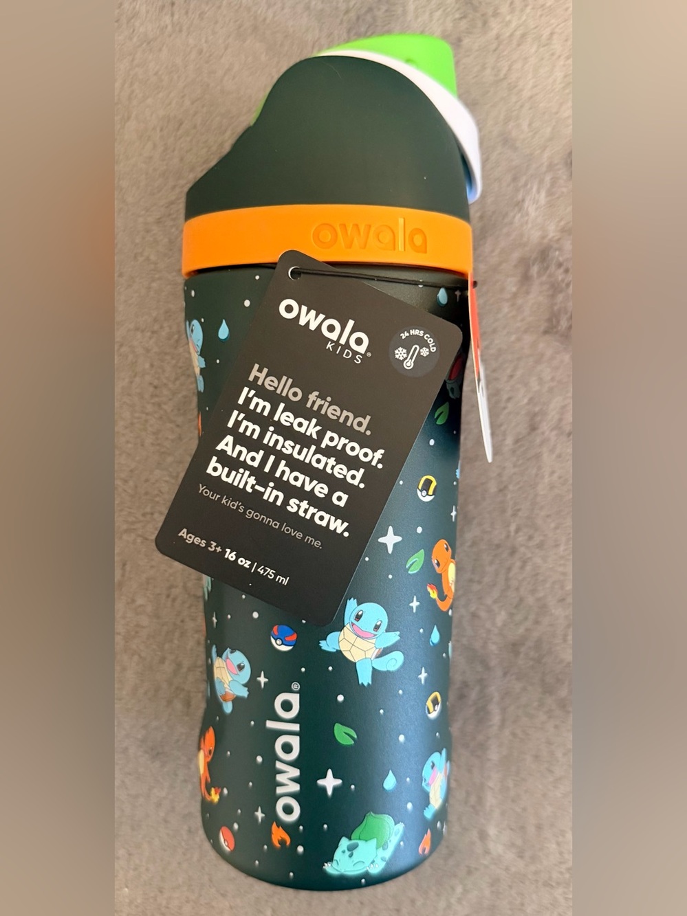 Owala x Pokémon - 16 oz. Free Sip Stainless Steel Tumbler - Bulbasaur - New